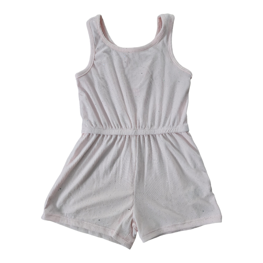 NWOT Young ❤️ Hearts Toddler Girl Pink/ Silver Sparkles Romper 5